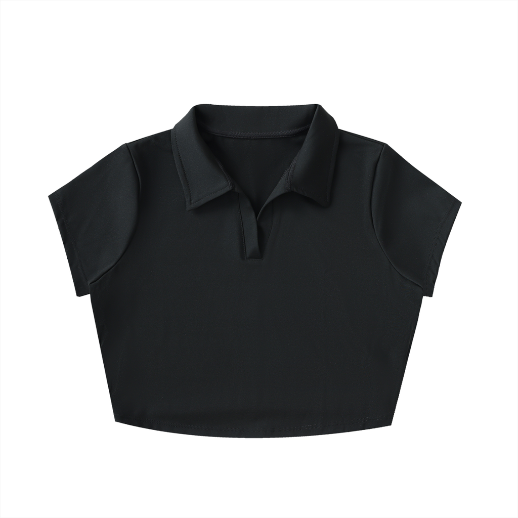 DEEJ's V-Neck Lapel Crop Top